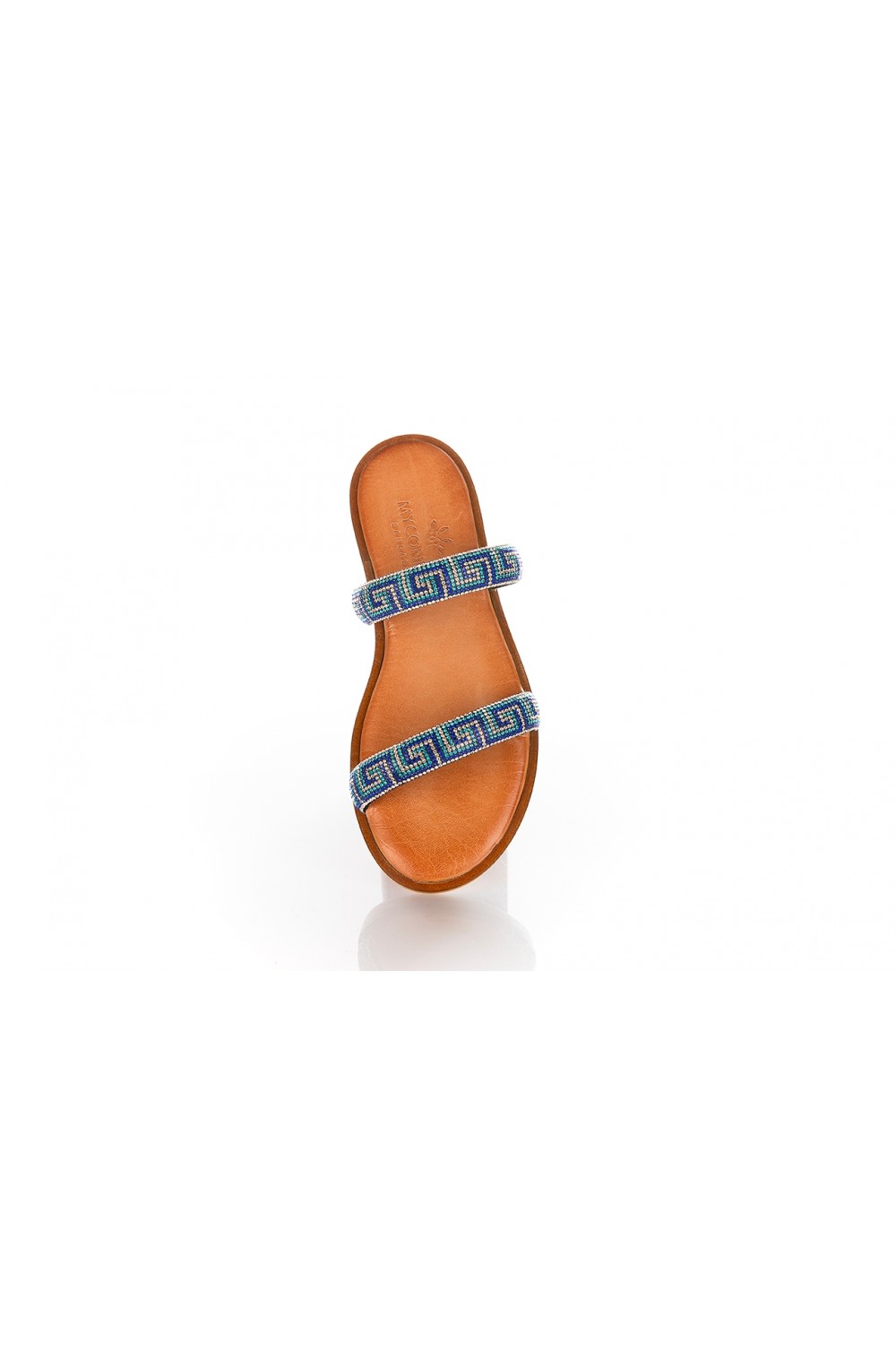 MYCONIAN LEATHER SANDALS BLUE-CAMEL 21061