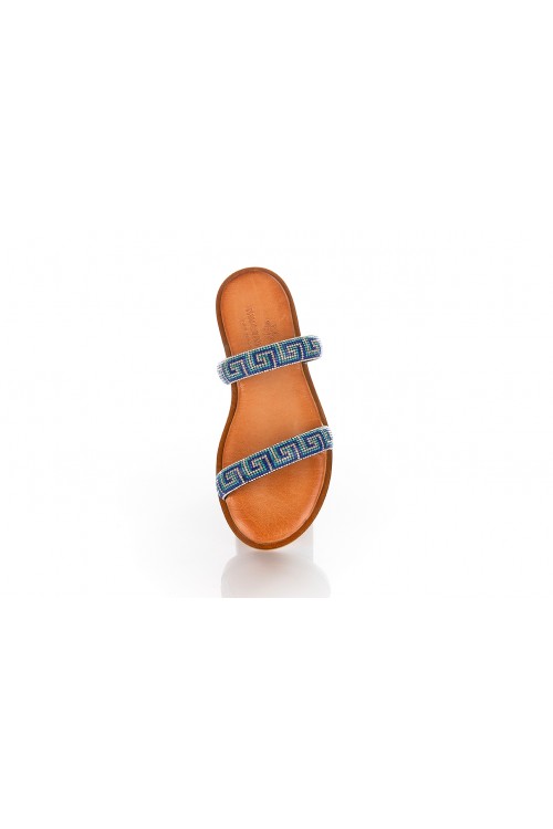 MYCONIAN LEATHER SANDALS BLUE-CAMEL 21061