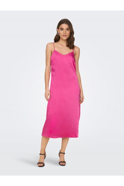 ONLY MAYRA SLIP TIE SATIN DRESS CARMINE ROSE 15255633