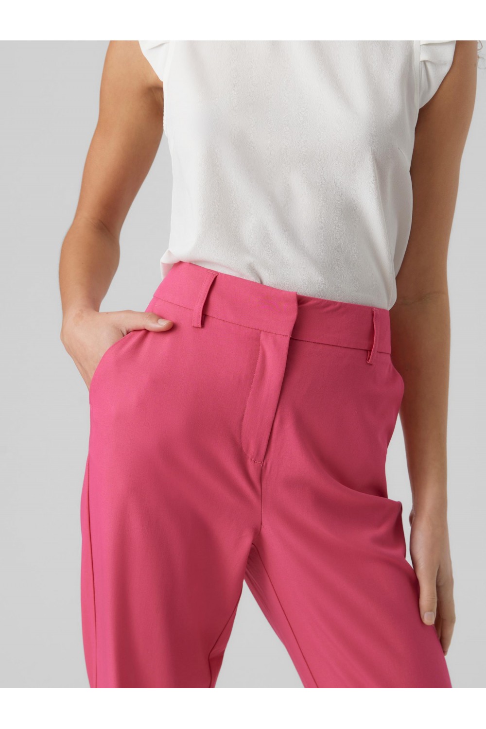 VERO MODA ZELDA H/W STRAIGHT PANTS PINK YARROW 10261257