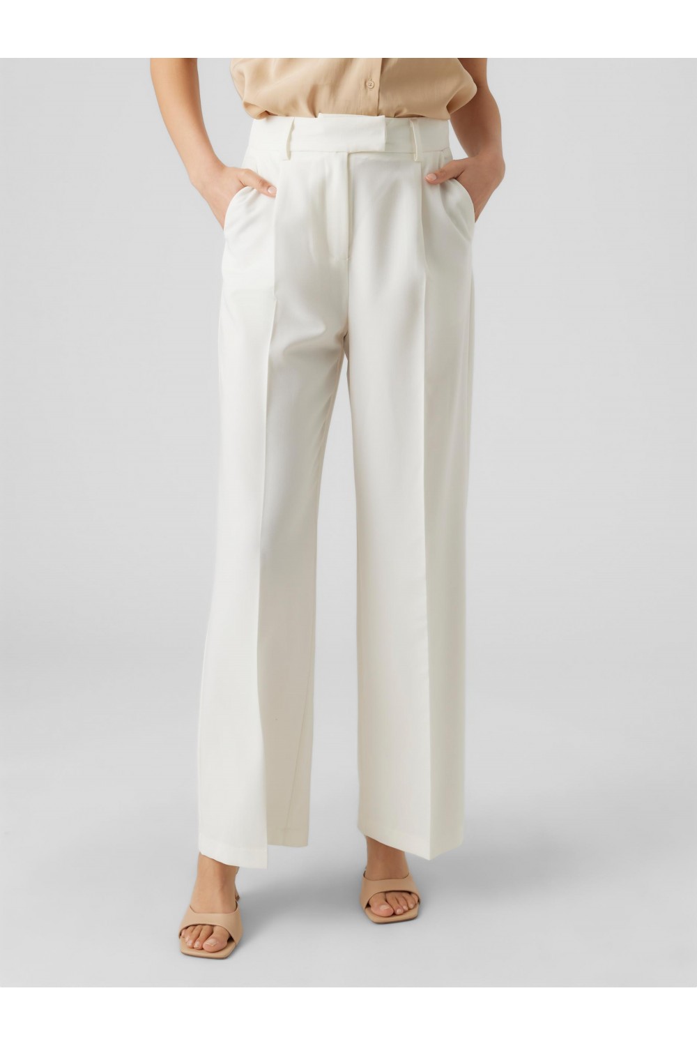 VERO MODA ZELDA HW WIDE PANT SNOW WHITE 10286139