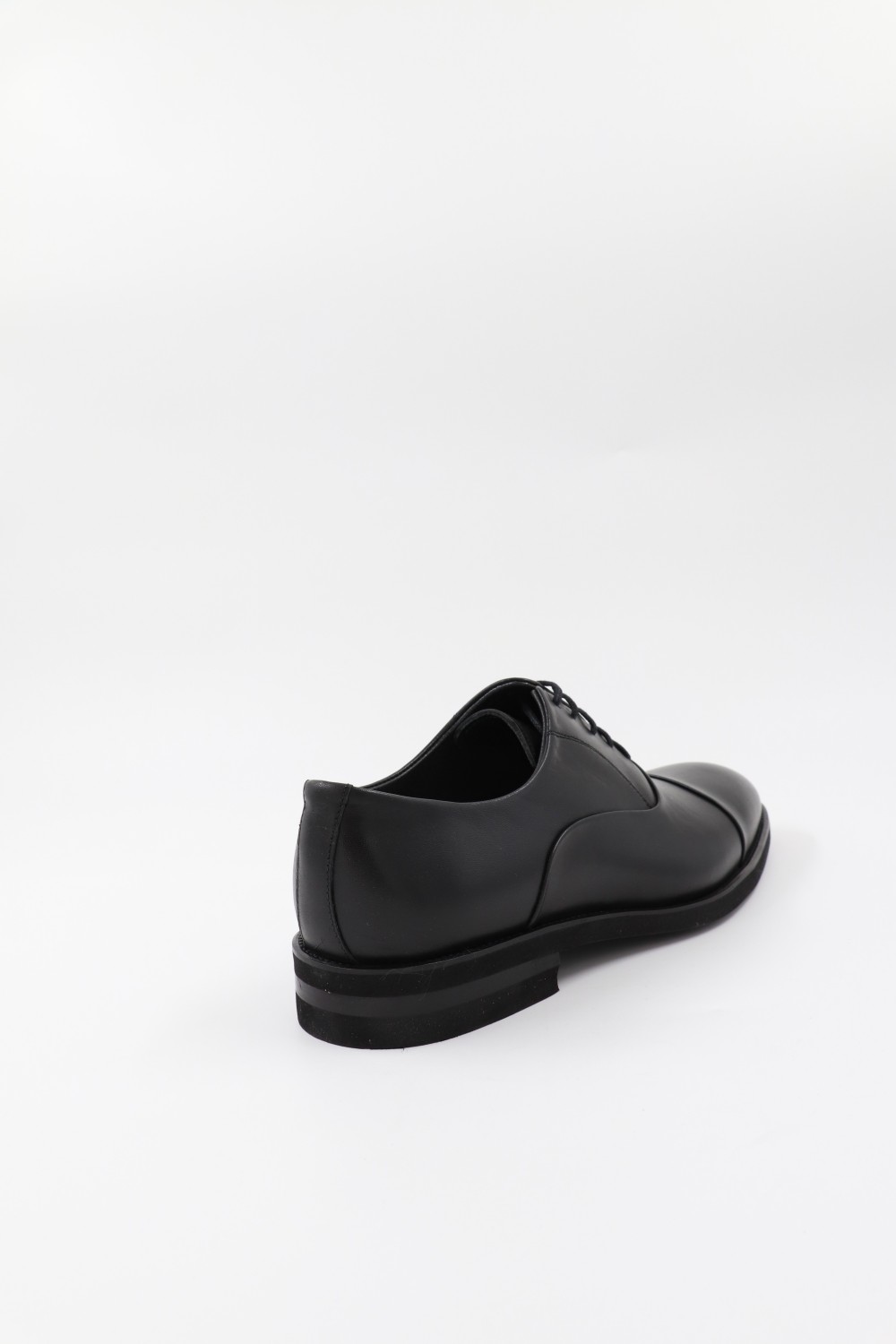 MEN LEATHER CASUAL SHOES BLACK 82244