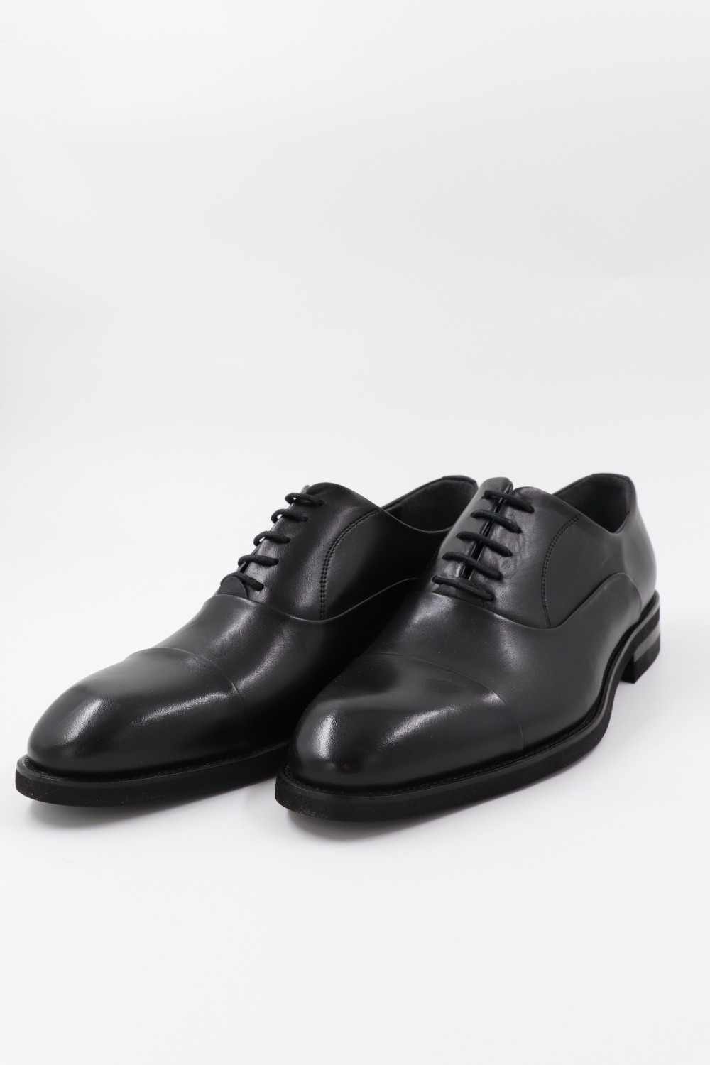 MEN LEATHER CASUAL SHOES BLACK 82244