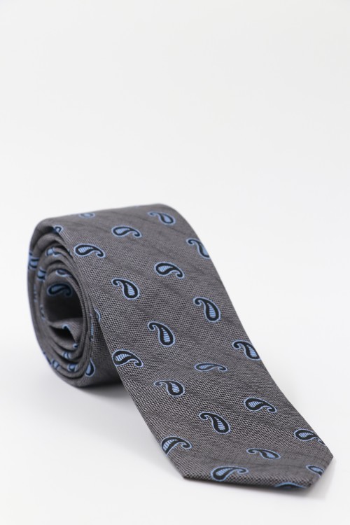 ΑΝΔΡΙΚΗ ΓΡΑΒΑΤΑ ΓΚΡΙ ΜΕ ΜΠΛΕ ΣΧΕΔΙΟ T12