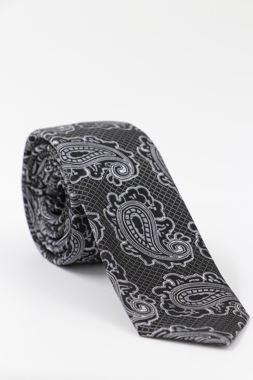 ΑΝΔΡΙΚΗ ΓΡΑΒΑΤΑ ΜΑYΡΗ ΜΕ ΓΚΡΙ ΛΑΧΟΥΡΙ T11