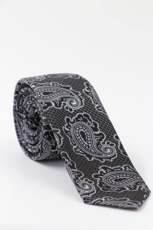 ΑΝΔΡΙΚΗ ΓΡΑΒΑΤΑ ΜΑYΡΗ ΜΕ ΓΚΡΙ ΛΑΧΟΥΡΙ T11